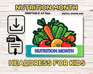 Nutrition Month Headdress: Printable Fruit & Veggie Crown (PDF Download - Etsy