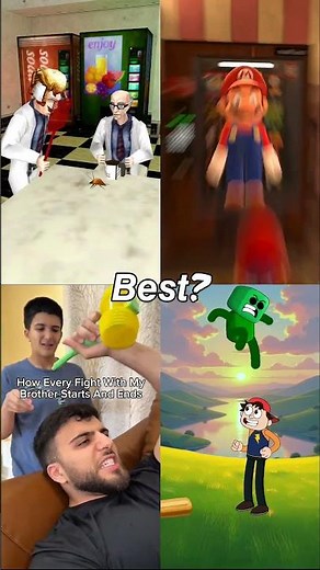 👊👉 How Every Fight With My Brother Starts & Ends 😂 | Funny Animation Meme #siblings #funny #shorts