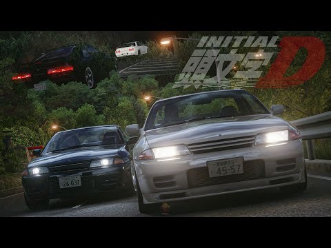 Nakazato R32 vs Shimamura R32 | Initial D CD Drama - A Black Lightning | Assetto Corsa
