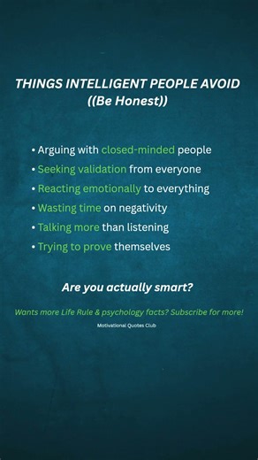 Things Intelligent People Avoid (Be Honest) #traitsofintelligentpeople #psychologyfacts
