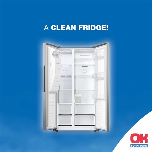 21K views · 26 reactions | Give your fridge a fresh start this spring! ✨ Here’s how to defrost and clean it quickly and efficiently:​ 1. Unplug the fridge and remove all food items.​ 2. Place a bowl of hot water inside to speed up defrosting.​ 3. Wipe down the interior with a mix of water and baking soda, then dry.​ Keeping your kitchen cool, clean and organised has never been easier!​ **T's & C's Apply** | OK Furniture Botswana | Facebook