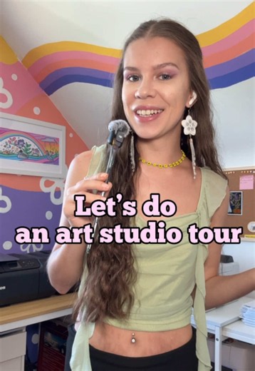 My art studio is actually clean so here’s a little art studio tour!🌸 #artstudio #artists #studiotour
