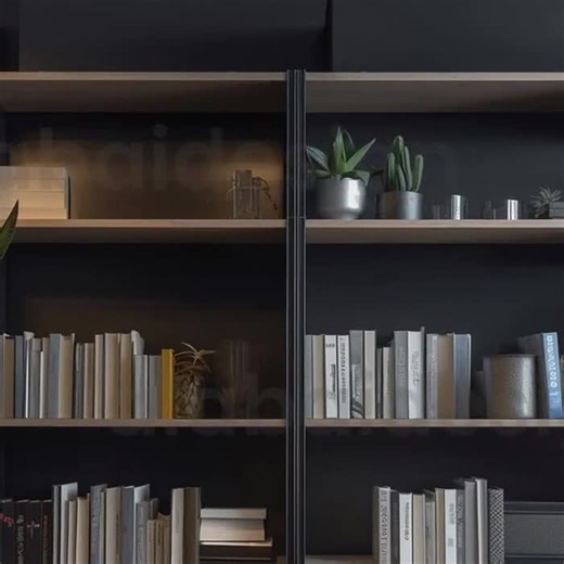 Modern Grey Bookcase for Zoom Background - Virtual Home Office Shelf, Stylish & Functional Bookshelf Decor - Etsy