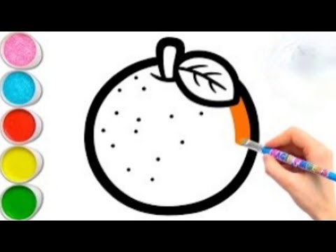 How to Draw an Orange 🍊 | Easy Fruit Drawing for Kids | Step by Step Tutorial