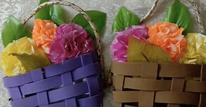 DIY Floral Easter Baskets Using Recycled Items