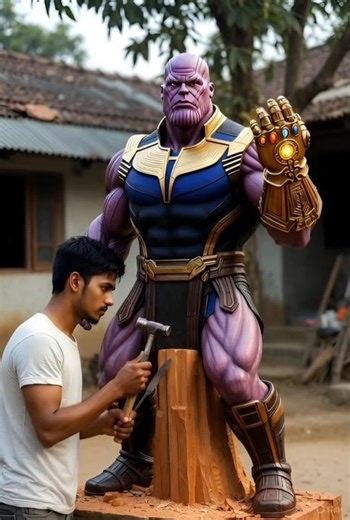 I Am Inevitable! Giant Wooden Thanos Statue 🔨😈