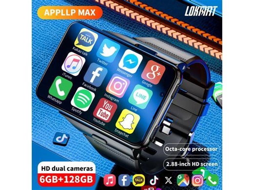 LOKMAT APPLLP MAX smart phone watch, 2.88-inch large screen, supports 4G/5G phone cards, high-definition dual cameras, detachable watch, mini small phone, and free download of third-party apps - Newegg.com