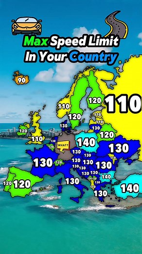73K views · 108 reactions | Max Speed Limit in Your Country....... . . . #Europa2024 #fypシ゚viralシ2024fyp | GeoStatista | Facebook