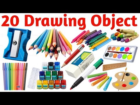20 ड्रॉइंग ऑब्जेक्ट के नाम | Learn 20 Drawing Object Names in English Pictures Easy Learning Video