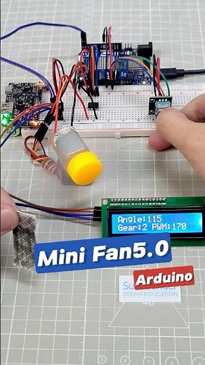 DIY Arduino Fan with LCD Speed & Angle Display! 🔁📊#arduino #arduinoproject