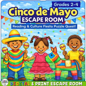 Cinco de Mayo Escape Room | Reading Comprehension & Culture Puzzles | Grades 2-4