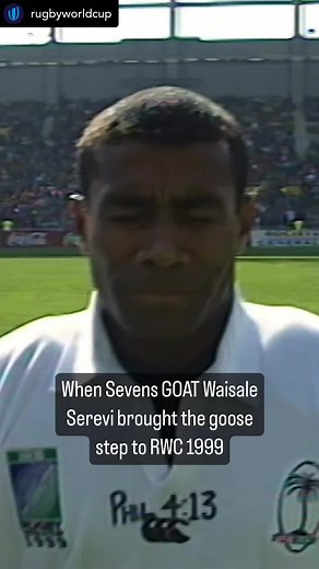 Source @rugbypass @worldrugby When @wserevi did his trademark goose step at RWC 1999 against @namibiarugby #fijihistory #fiji #history #past #present #future #fijitiktok #serevi #rwc1999