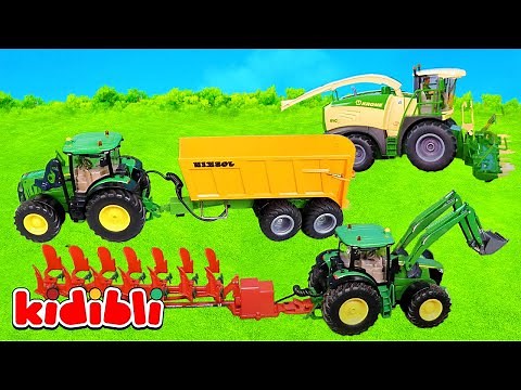 Tracteurs pour Enfants 🚜 Tracteur Agricole & Jouets de la Ferme | Vidéo Éducative | Kidibli