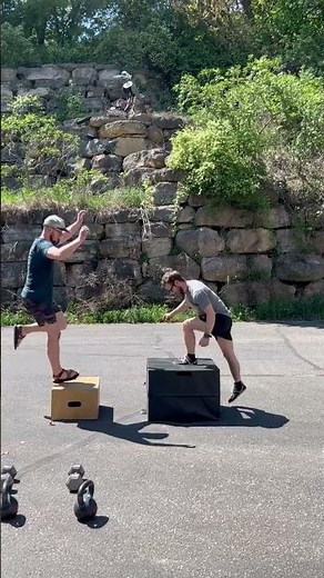 single leg box jumps (take off 2 lands on 1) #singleleg