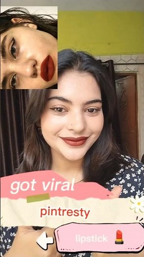 Cherry Red Pinterest Viral Lipstick 💄 | Perfect Bold Red Lip Tutorial ❤️ #Shorts #redlipstick