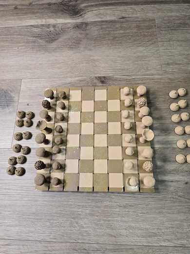 Nature Inspired Chess & Checkers Set - Roll-up Log Board With Mushroom and Acorn Pieces - Etsy