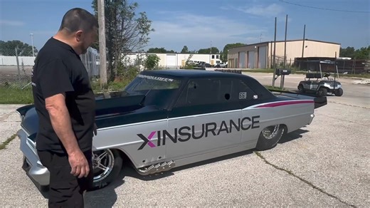 Larry debuts his new NPK ‘66 Chevy II. XINSURANCE.COM VP Racing Fuels Innovators West Inc XS Power Batteries Harts Turbo TMS Titanium Rossler Transmissions Inc Pro Line Racing NGK Spark Plugs Roadrunner Performance Turbosmart Woolf Aircraft Products FuelTech USA White Safety Equipment Browell Bellhousing Aeromotive Fuel Systems Tom McGilton CNC Auto Glass Optic Armor Performance Windows Race Part Solutions Kinetic Engineering | Larson Race Cars