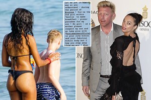 Boris Becker's estranged wife begs his new girlfriend to 'step away from my son'