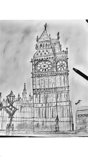 Sketching Big Ben #pencilart #art #sketch ✍🏻