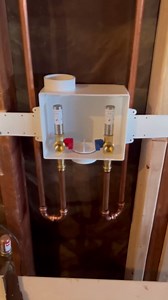 Washing Machine Outlet Box with Stainless Steel Water Hammer Arrestor, 1/2 Inch MIP&SWEAT x3/4 Inch MHT with Center Drain, Washer Faucet Recessed Box, Laundry Washer Valve Outlet Box