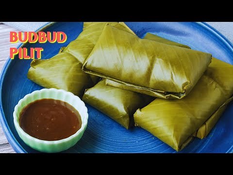 Delicious Sticky Rice Wrapped In Banana Leaves - Traditional Filipino Suman Malagkit Budbud Pilit