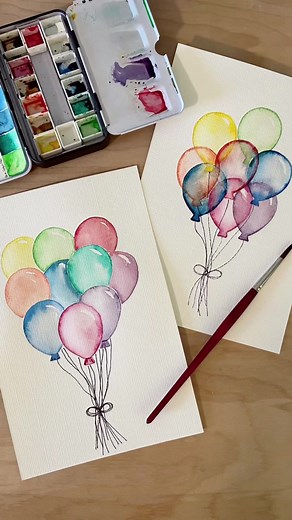 Watercolor Balloon Painting Tutorial
