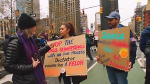 17K views · 949 reactions | Amy Goodman took to the streets of New York City this weekend, speaking to protesters at the anti-Trump "Hands Off!" rally. | Democracy Now! | Facebook