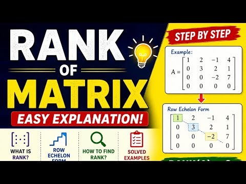 Rank of Matrix | Row Echelon Form Explained | Matrices Class 12 | CBSE & TNPSC Maths