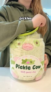 4.2M views · 49K reactions | Introducing our new pickle scented cow 勒 #pickles #plushies #plushtoy #kawaii #kawaiiaesthetic #cutestuff #cuteplushies #greenaesthetic #plushtoys #plush #aprilfoolsday #stuffedanimals #plushiesofinstagram #cow #cows #pickle | Shopzoki | Facebook