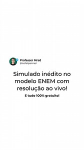 17K reactions · 194 comments | Simulado inédito no modelo ENEM com correção ao vivo na bio! #matematica #matemática #enem #medicina | Luís Felipe Mrad | Facebook