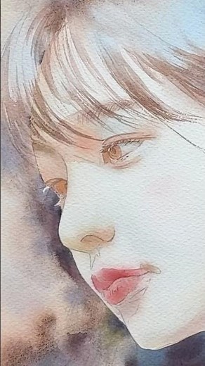【水彩人物画】ちょこ・テク｜背景と髪の描き方｜Watercolor Portrait – Painting Hair & Background