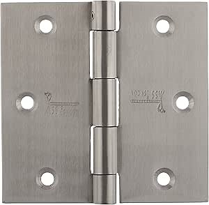 ssiskcon 3 Pieces Stainless Steel 3 Inch Door Hinges Security Lock Pin Brushed Satin 303025SQ-SP-32D Heavy Duty in-Swing Out-Swing - Pack of 1
