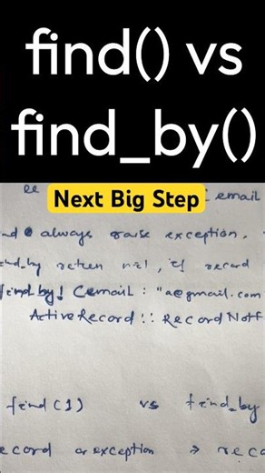 Find vs Find_by Ruby on Rails interview questions | Next Big Step #rubyonrails #interview