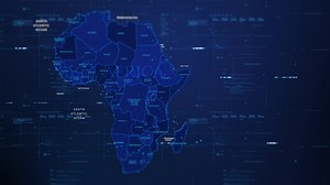 Download Africa Map Futuristic Broadcast Animation Blue Free Download for free