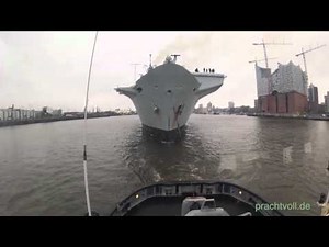Aircraft carrier HMS ILLUSTRATED Hamburg Port