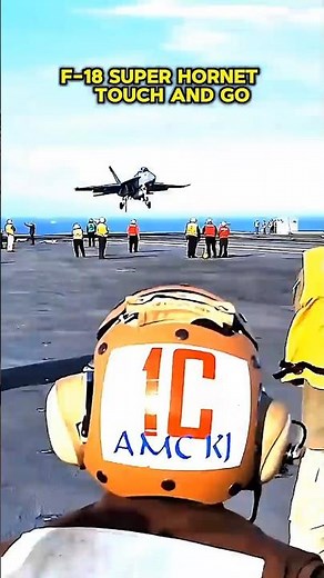 🔥 F-18 Super Hornet Insane Touch and Go on Aircraft Carrier | Landing | naval aviation #Shorts
