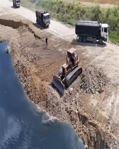Incredible Construction Scene: Flooded Land with Bulldozers and Dump Trucks at Work! | Excavator Bulldozer