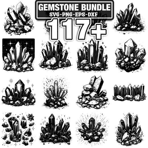 117  Gemstone Scene Svg, Png, Dxf, Eps Designs Bundle | Instant Digital Download - Etsy