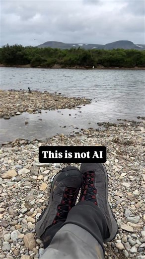 This is not AI. And with all the wildlife AI videos flooding our feeds, it’s honestly becoming wild how hard it is to tell what’s real anymore. But this is real. We live in an incredible world full of raw, unscripted moments in nature. Things happen out here that most people would never think are possible. Those are my feet as a wild brown bear dives for salmon right in front of me. No filters. No prompts. Just being present, respectful, and completely in awe of the wild. Moments like this remin