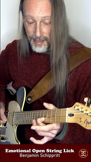 Emotional Open‑String Guitar Lick 🎸 Drone‑String Lead Guitar Tutorial 〰 #shorts