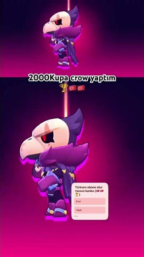 2000🏆 Crow Yaptım🇹🇷 #brawlstars #supercell #tutorial #türk #türkiye