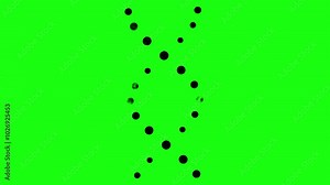 Green screen of rotating DNA shaped loading animation in portrait