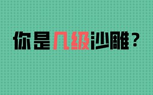 【互动视频】你是几级沙雕呢？你的沙雕等级有多高？趣味测试来测测看吧！
