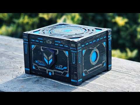 Futuristic Laser Cut Box SVG | Sci-Fi Wooden Storage Box High-Tech Geometric Digital Download |#699|