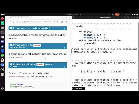 HPC Python's 'pandas' session, for COSMOS