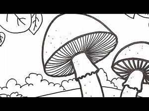 How to draw Mushrooms | Cute Nature Line Art for Beginners | Step-by-Step!!