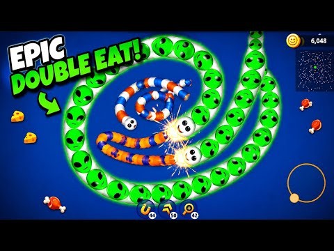 🐍 Green Alien Snake Eats Two Snakes! 😱 | Epic Double Kill Snake Gameplay