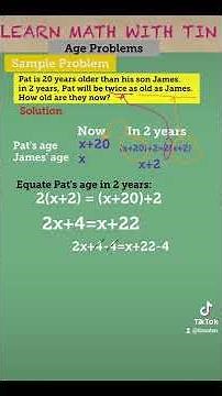 Math Word Problems Age Problem Part 1 Sample Problem #fyp #math #ageproblems #wordproblems