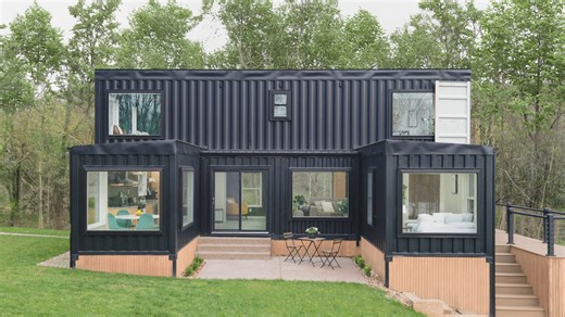 Modern shipping container home tour