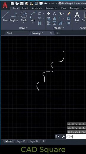 Sketch command in AutoCAD #autocad #cadtutorial #freehanddrawing #sketch #CADSquare